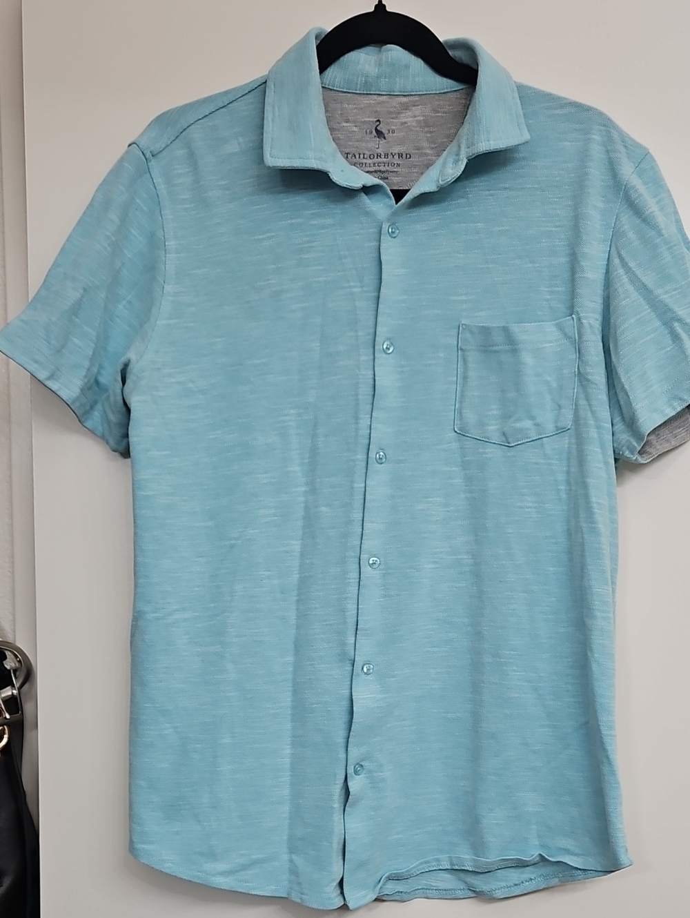 Tailorbyrd Aqua Short Sleeve Button-Down Shirt